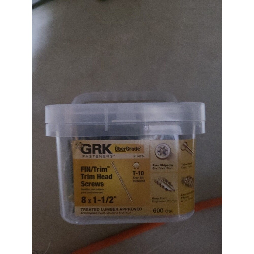 GRK Fasteners #8 x 1-1/2 in. Star Drive Trim Head Wood Deck Screw (600-Piece)